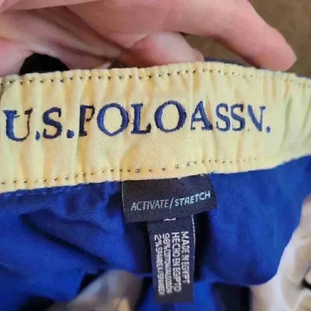 US Polo Assn Men's Blue Stretch Twill Jogger Pull On Shorts NEW NWT sz L - Picture 7 of 9